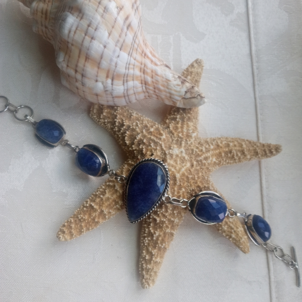 Created blue Sapphire bracelet
